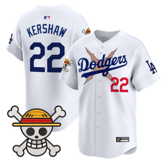 Clayton Kershaw Jersey #22 Los Angeles Dodgers One Piece 2025 Stitched White