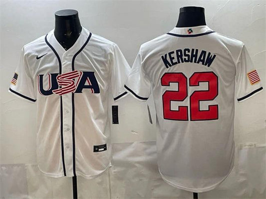Clayton Kershaw Jersey #22 USA Baseball 2026 World Baseball Classic Stitched White