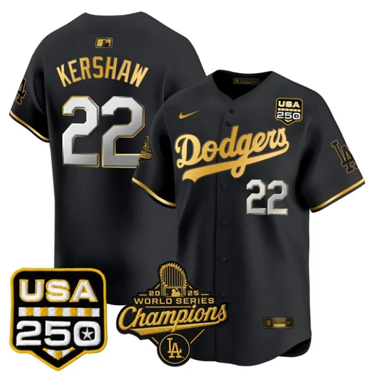 Clayton Kershaw Jersey #22 Dodgers 2025 World Series Champions 250 USA Stittched