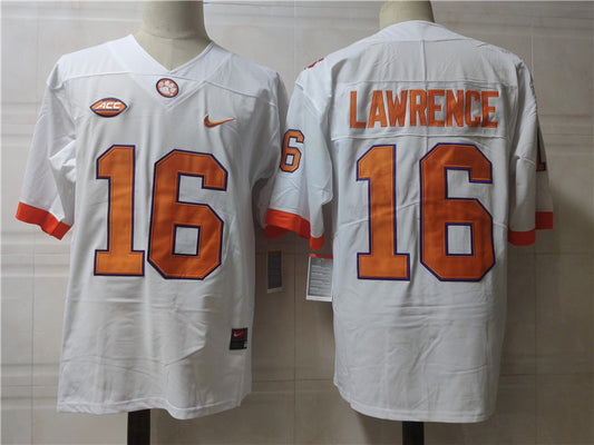 Clemson Tigers #16 Trevor Lawrence College Football Jersey White