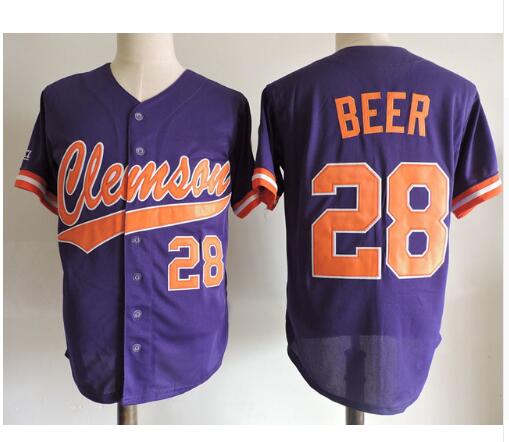 Clemson Tigers #28 Seth Beer Movie Baseball Jersey