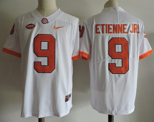 Clemson Tigers #9 Travis Etienne Jr College Football Jersey White