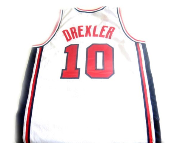 Clyde Drexler Jersey #10 Team USA Basketball Navy White