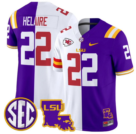 Clyde Edwards-Helaire Jersey #22 LSU Tiger Split Vapor Limited Football