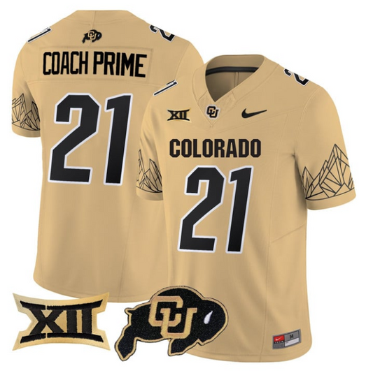 Coach Prime Jersey #21 Colorado Buffaloes 2025 Limited V2 Stitched Gold