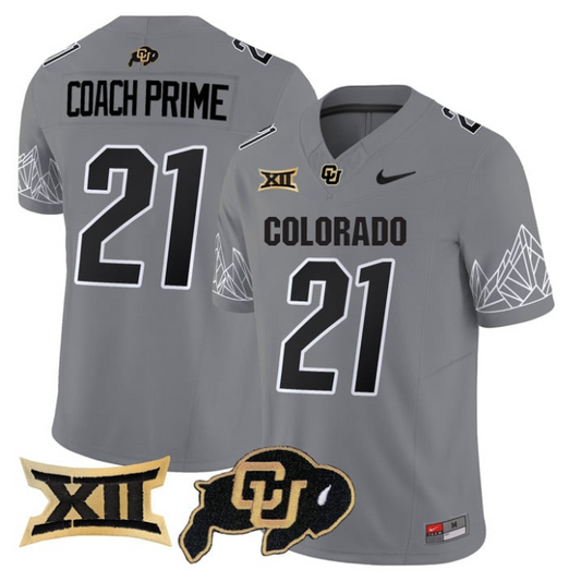 Coach Prime Jersey #21 Colorado Buffaloes 2025 Limited V2 Stitched Gray