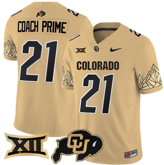 Coach Prime Jersey #21 Colorado Buffaloes Vapor Limited Football Gold