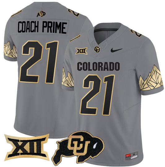 Coach Prime Jersey #21 Colorado Buffaloes Vapor Limited Football Gray