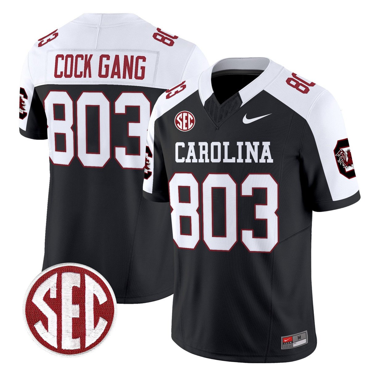 Cock Gang Jersey #803 Carolina 1980 Throwback Rebrand 2026 Stitched Black Alter