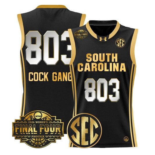 Cock Gang Jersey #803 South Carolina 2026 Final Four Stitched Black Gold