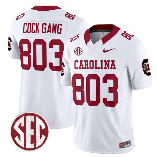 Cock Gang Jersey #803 Carolina 1980 Throwback Rebrand 2026 Stitched White
