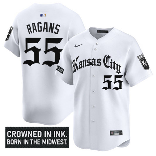 Cole Ragans Jersey #55 Kansas City Royals Gothic Crown Edition Vapor Stitched White