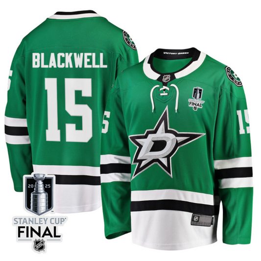 Colin Blackwell 15 Dallas Stars 2025 STANLEY CUP Final Patch Home Men Jersey Black