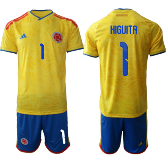 Colombia Team #1 René Higuita Yellow 2026 World Cup Home Soccer Jersey Suit