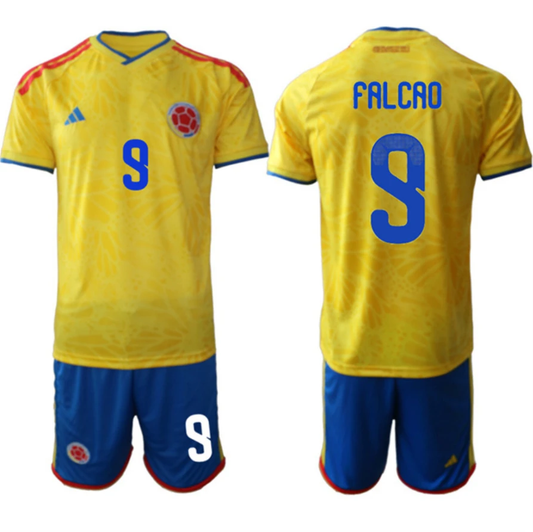 Colombia Team #9 Radamel Falcao Yellow 2026 World Cup Home Soccer Jersey