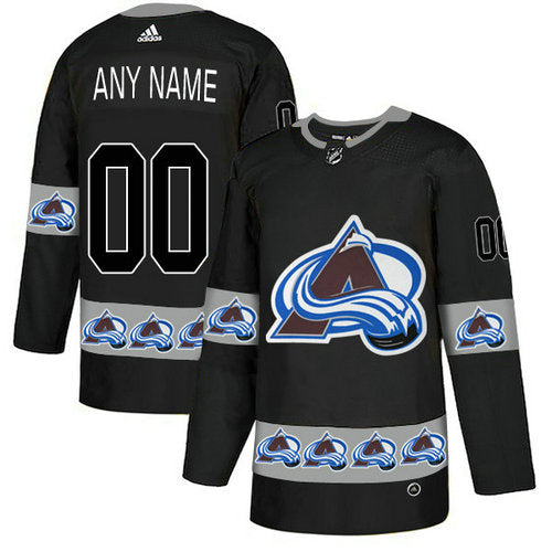 Colorado Avalanche Custom Black Team Logos Fashion Jersey