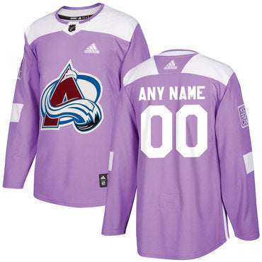 Colorado Avalanche Purple Pink Custom Hockey Fights Cancer Practice Jersey
