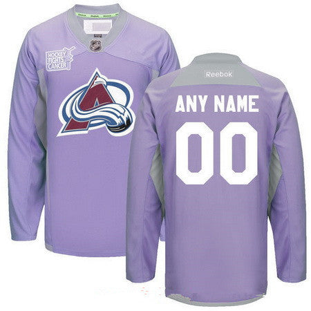 Colorado Avalanche Purple Pink Custom Reebok Hockey Fights Cancer Practice Jersey
