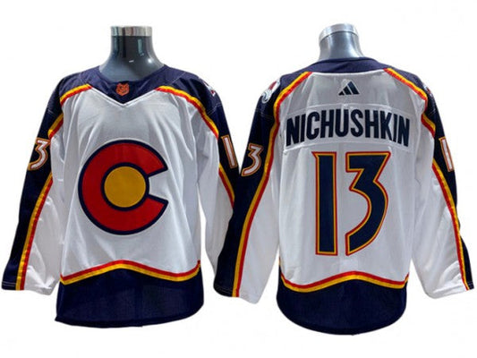 Colorado Avalanche #13 Valeri Nichushkin White 2022&23 Reverse Retro Jersey