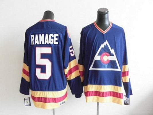 Colorado Avalanche #5 Rob Ramage 1980 Vintage CCM Jersey - Blue