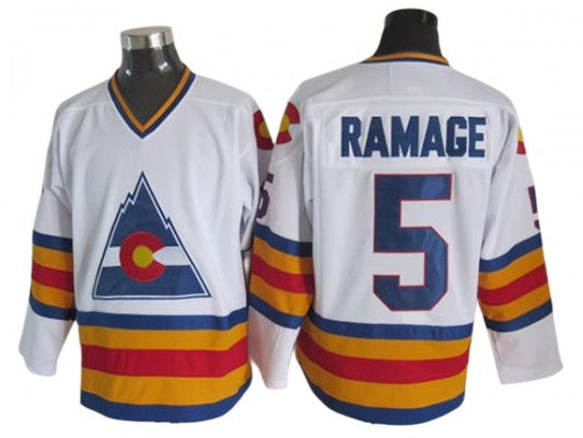 Colorado Avalanche #5 Rob Ramage 1980 Vintage CCM Jersey -White