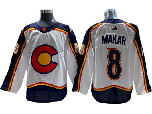 Colorado Avalanche #8 Cale Makar White 2022&23 Reverse Retro Jersey