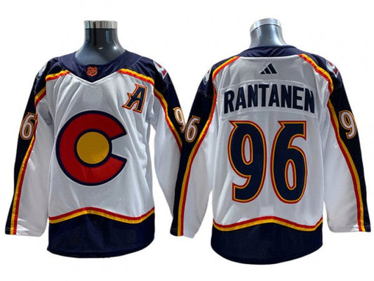 Colorado Avalanche #96 Mikko Rantanen White 2022&23 Reverse Retro Jersey