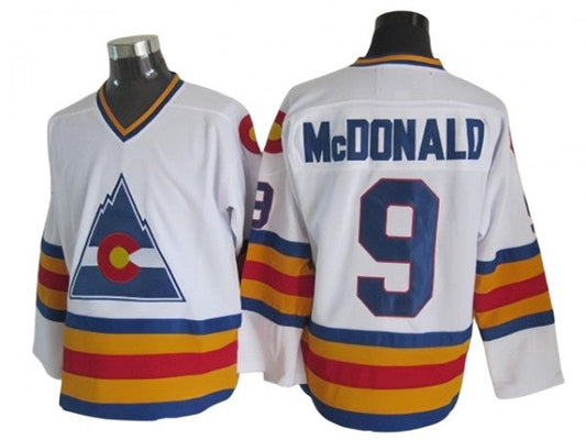 Colorado Avalanche #9 Lanny McDonald 1980 Vintage CCM Jersey - White