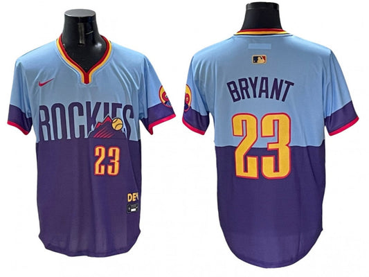 Colorado Rockies #23 Kris Bryant 2025 City Connect Limited Jersey Purple Light Blue