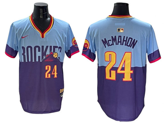 Colorado Rockies #24 Ryan McMahon 2025 City Connect Limited Jersey Purple Light Blue