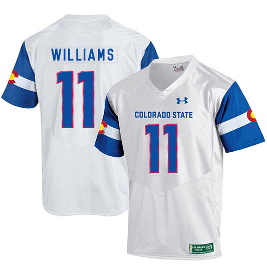 Colorado State Rams #11 Preston Williams NCAA Football Jersey White