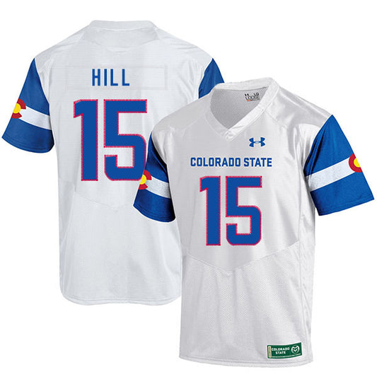 Colorado State Rams #15 Collin Hill NCAA Football Jersey White