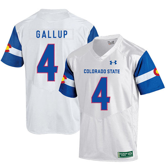 Colorado State Rams #4 Michael Gallup NCAA Football Jersey White