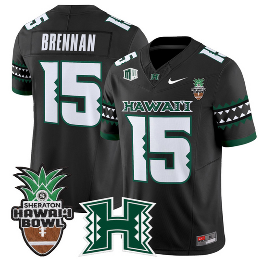 Colt Brennan Jersey #15 Hawai'i Rainbow 2025 Hawai'i Bowl Stitched