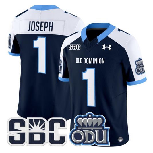 Colton Joseph Jersey #1 Old Dominion Monarchs 2025 Vapor Stitched Navy Alter