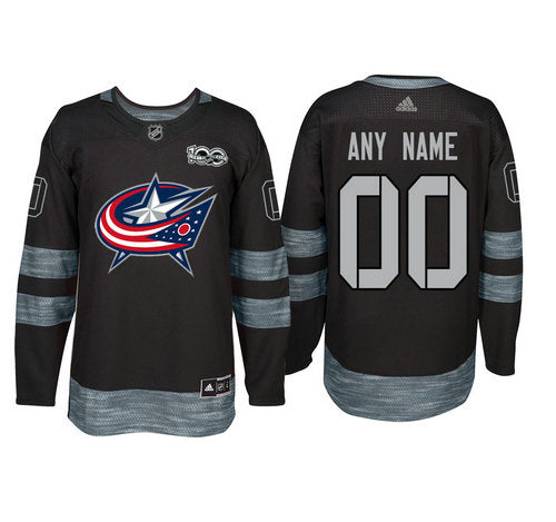 Columbus Blue Jackets Black 1917-2017 100th Anniversary Stitched NHL Custom Jersey