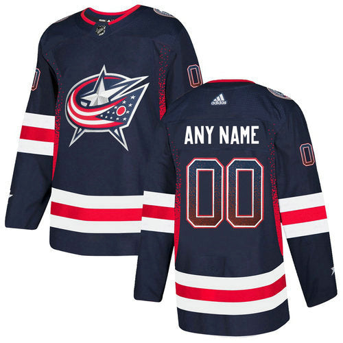 Columbus Blue Jackets Navy Customized Drift Fashion Jersey
