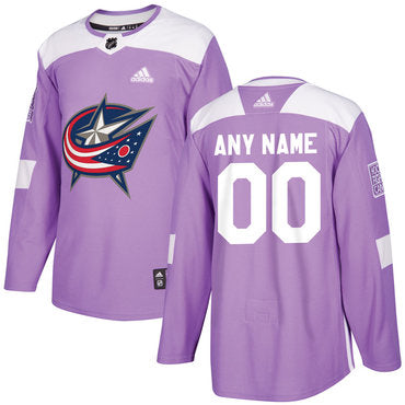 Columbus Blue Jackets Purple Pink Custom Hockey Fights Cancer Practice Jersey