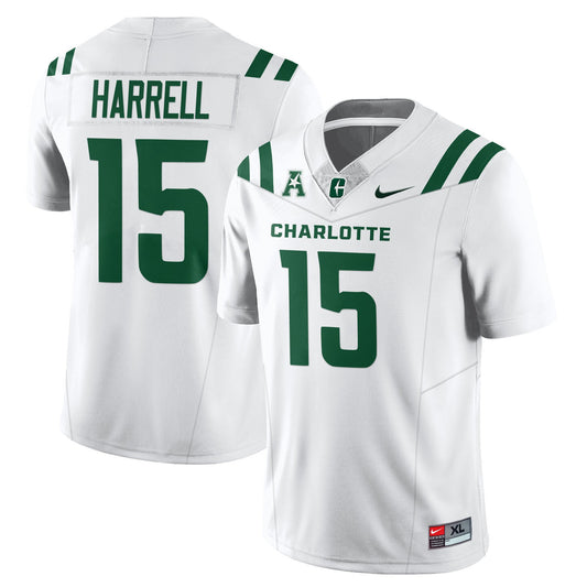 Conner Harrell Jersey #15 Charlotte 49ers Football 2025 Limited Stitched White