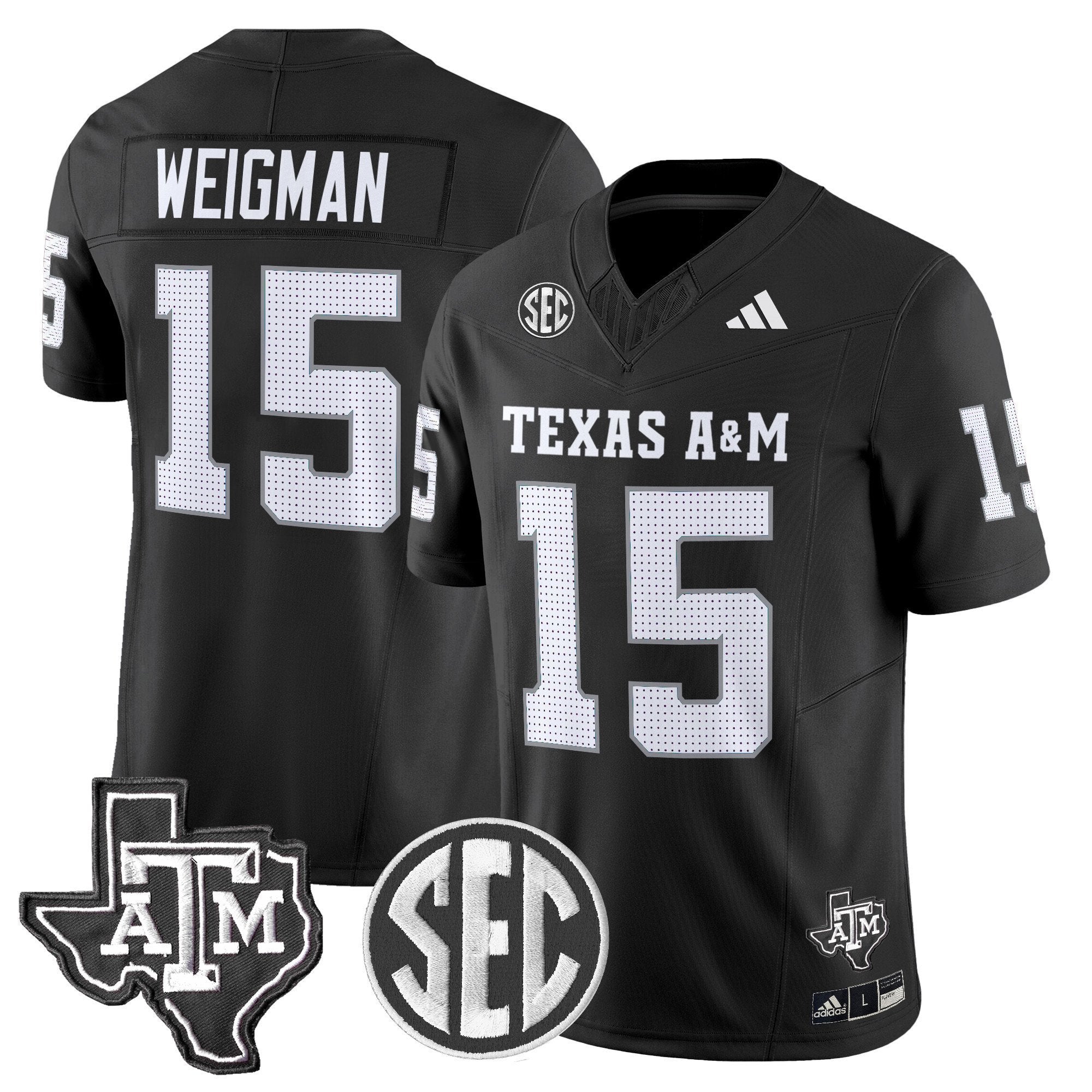 Conner Weigman Jersey #15 Texas A&M Aggies 2025 Vapor Stitched Black