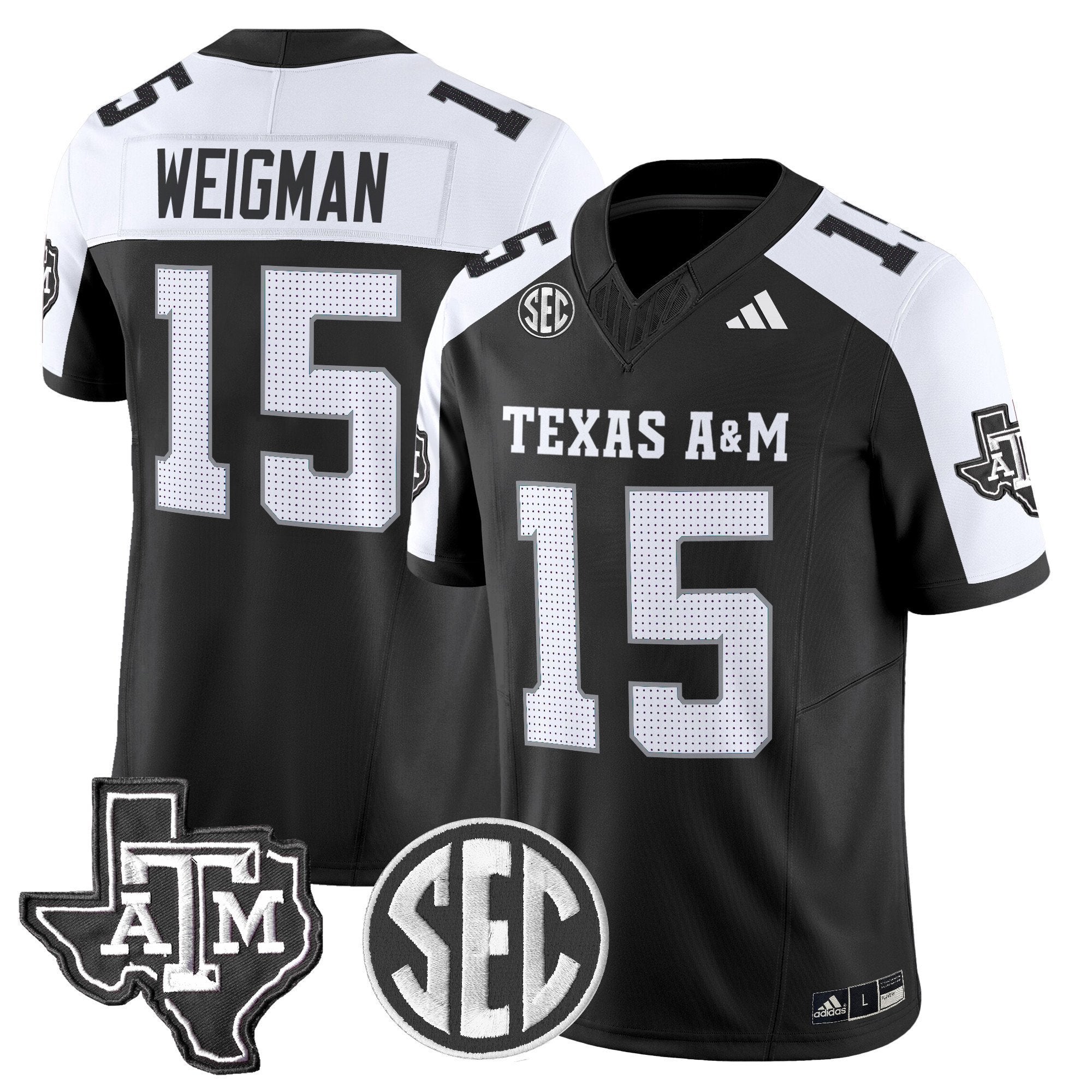 Conner Weigman Jersey #15 Texas A&M Aggies 2025 Vapor Stitched Black Alternate