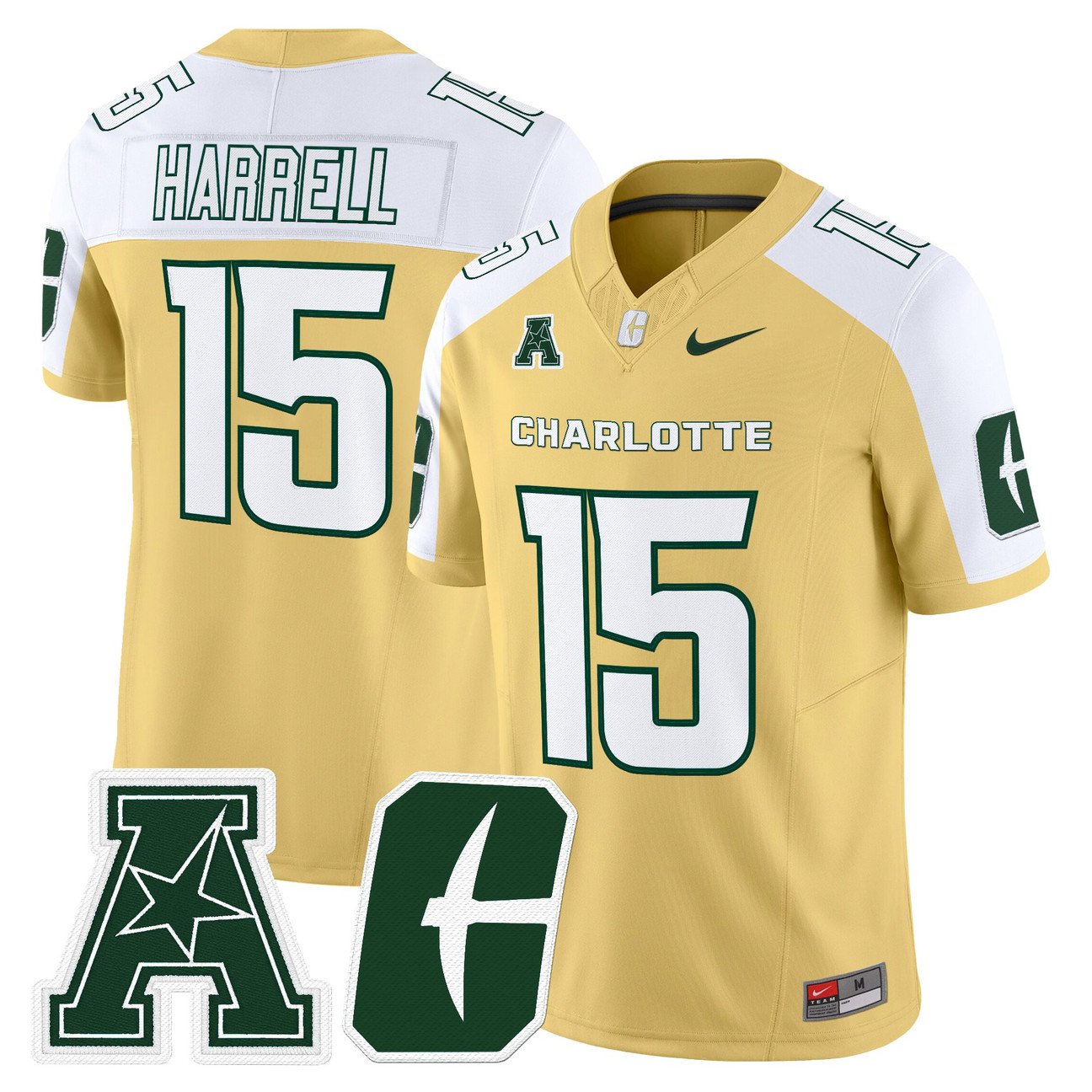 Conner Harrell Jersey #15 Charlotte 49ers 2025 Vapor Limited Stitched
