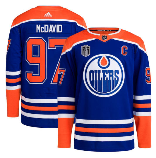 Connor McDavid 97 Edmonton Oilers 2024 Stanley Cup Final Home Primegreen Player Jersey Royal