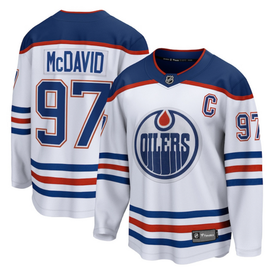 Connor McDavid 97 Edmonton Oilers Away Breakaway Jersey Men, White
