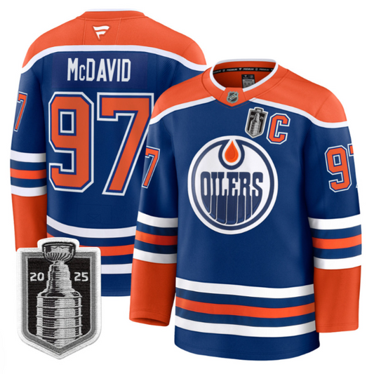 Connor McDavid Jersey #97 Edmonton Oilers 2025 Stanley Cup Final Stitched Home