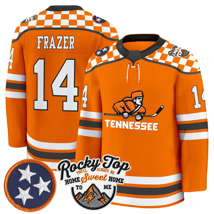 Connor Frazer Jersey #14 Tennessee Volunteers 2025-26 Hockey Premium Stitched