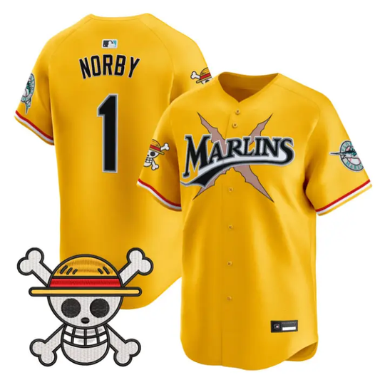Connor Norby Jersey #1 Miami Marlins One Piece Premier Stitched