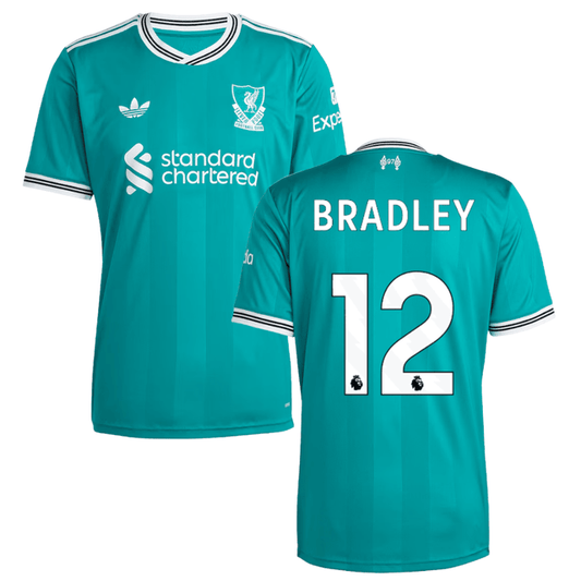 Conor Bradley 12 Liverpool 2025-26 Third Match Jersey – Aqua