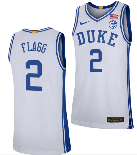 Cooper Flagg Jersey #2 Duke Blue Devils College Basketball White