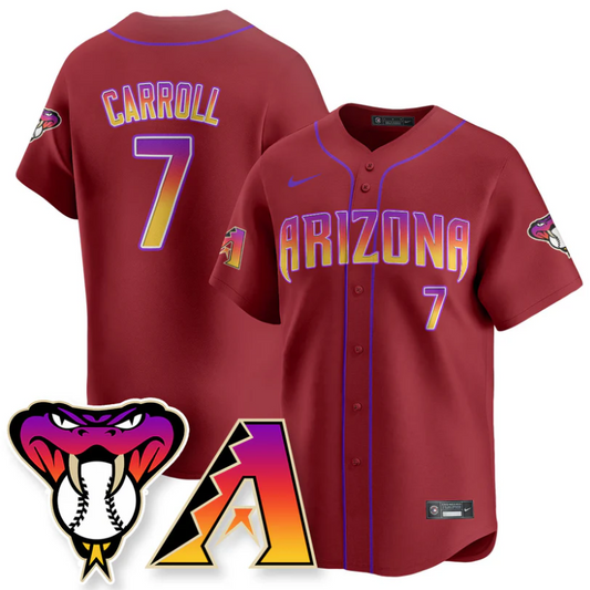 Corbin Carroll Jersey #7 Arizona Diamondbacks 2025 City Connect Concept Stitched Red